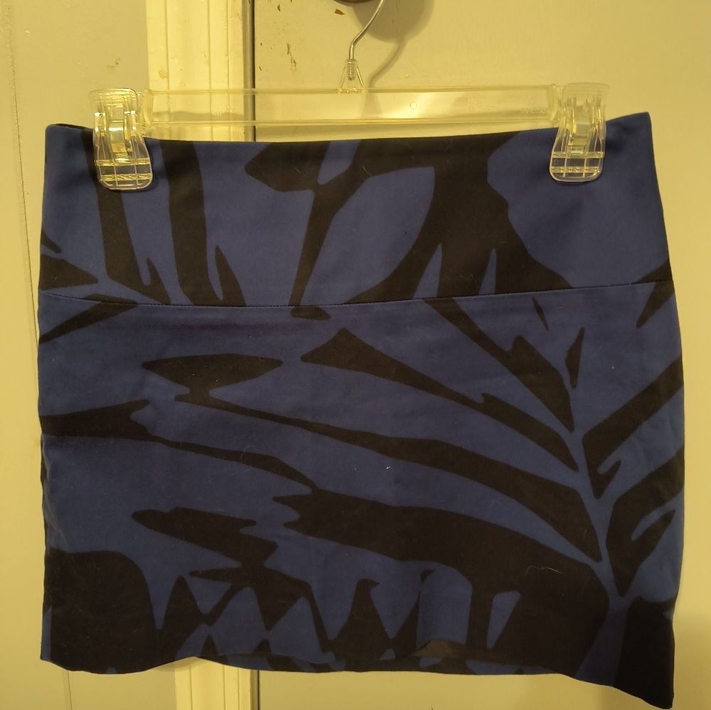 Express Black and Blue Mini Pencil Skirt